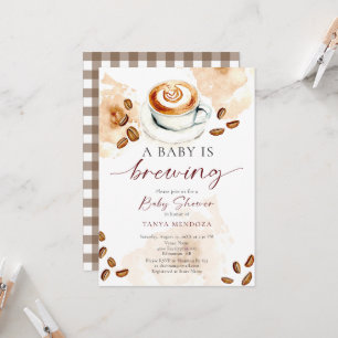 Baby is Brewing Baby Shower Kaffee Wasserfarbe Einladung