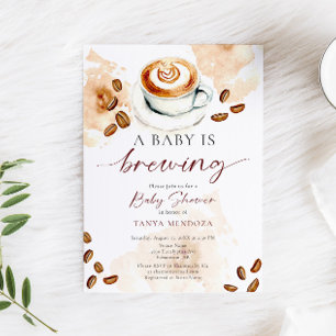 Baby is Brewing Baby Shower Kaffee Wasserfarbe Einladung