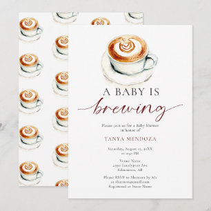 Baby is Brewing Baby Shower Kaffee Wasserfarbe Einladung