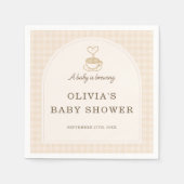Baby is Brewing Baby Shower Party Serviette (Vorderseite)