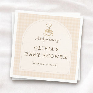 Baby is Brewing Baby Shower Party Serviette