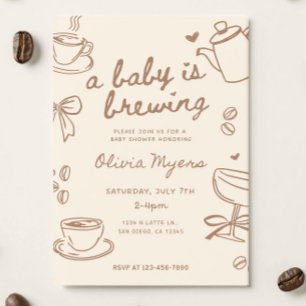 Baby is Brewing Babyparty-Einladung: Kaffee Die Einladung