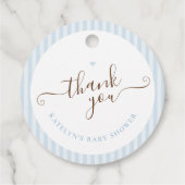 Baby Is Brewing Blue Striped Geschenkanhänger (Rückseite)