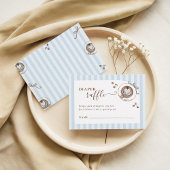 Baby Is Brewing Blue Stripes Diaper Raffle Card Begleitkarte