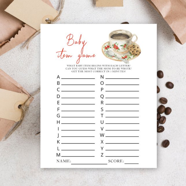 Baby is brewing coffee baby shower Baby Item Game (Von Creator hochgeladen)