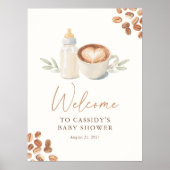 Baby is Brewing Coffee Baby Shower Welcome Sign Poster (Vorne)