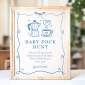 Baby is Brewing Coffee Baby Sock Hunt Sign Poster