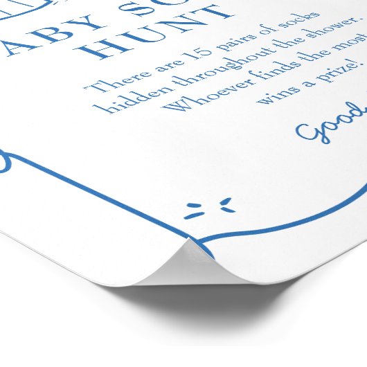 Baby is Brewing Coffee Baby Sock Hunt Sign Poster (Ecke)