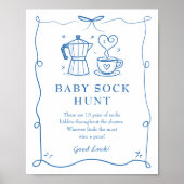 Baby is Brewing Coffee Baby Sock Hunt Sign Poster (Vorne)