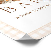 Baby is Brewing Coffee Bean Theme Baby Shower Bar Poster (Ecke)