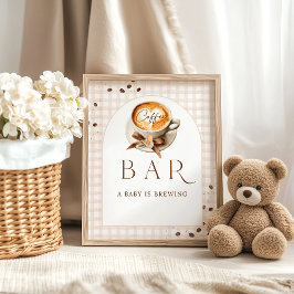 Baby is Brewing Coffee Bean Theme Baby Shower Bar Poster