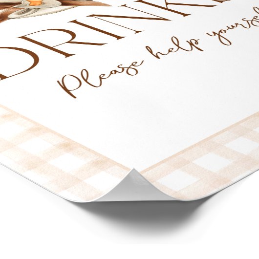 Baby is Brewing Coffee Bean Theme Baby Shower Bar Poster (Ecke)