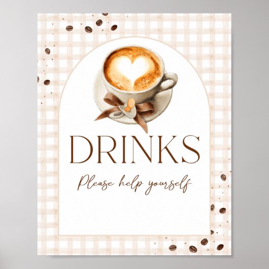 Baby is Brewing Coffee Bean Theme Baby Shower Bar Poster (Vorne)