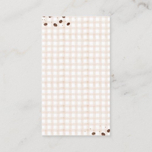 Baby is Brewing Coffee Bean Theme Baby Shower Begleitkarte (Rückseite)