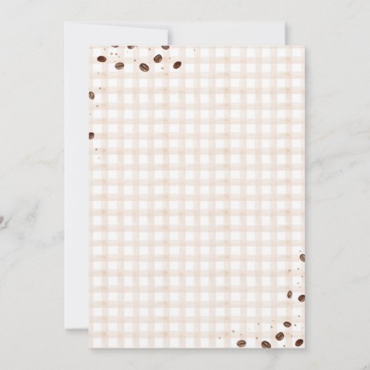 Baby is Brewing Coffee Bean Theme Baby Shower Einladung (Rückseite)