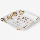 Baby Is Brewing Coffee Brown Baby Shower Pappteller (Gewinkelt)