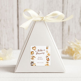 Baby Is Brewing Coffee Brown Baby Shower Quadratischer Aufkleber