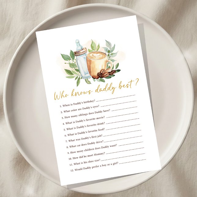 Baby is Brewing Coffee Shower Who knows Daddy Game (Von Creator hochgeladen)