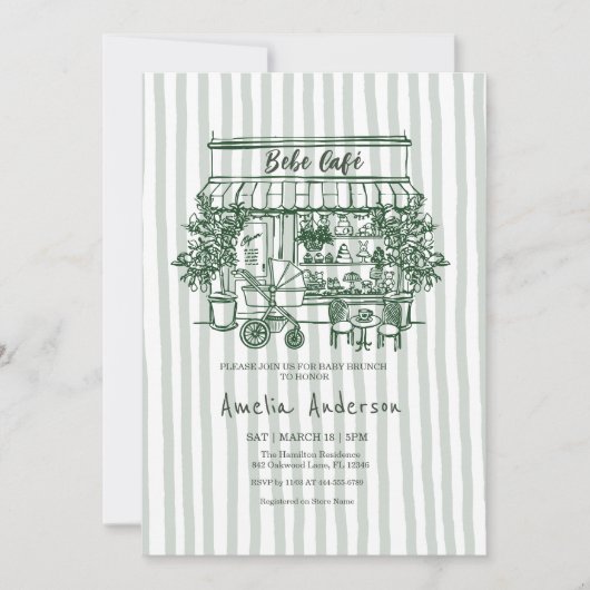  baby is brewing Home cafe themed BABY Shower Einladung (Vorderseite)