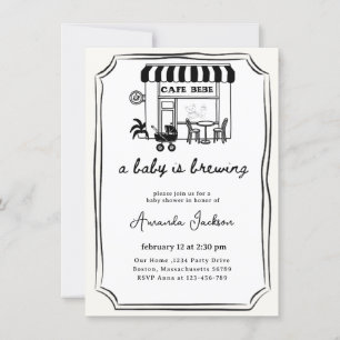 Baby is brewing Home Cafe-Themen-BABY SHOWER Einladung