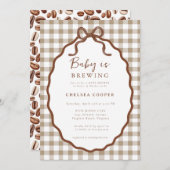 Baby is Brewing Neutral Baby Shower Invitation Einladung (Vorne/Hinten)