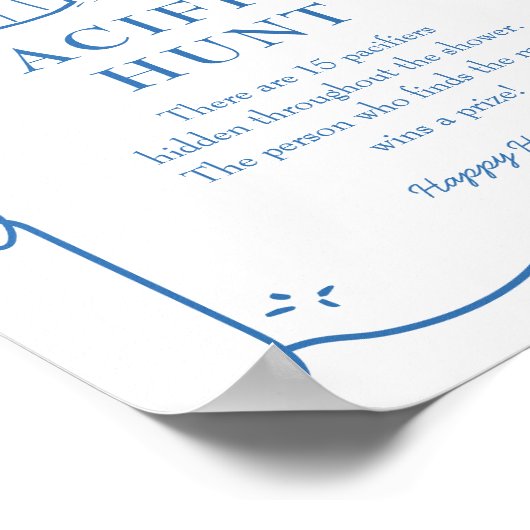 Baby is Brewing Pacifier Sign Poster (Ecke)