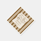 Baby is brewing retro stripes coffee baby shower  serviette (Ecke)