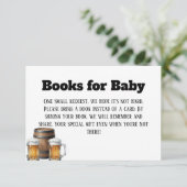 Baby is Brewing Rustic Bring a Book Baby Shower Dankeskarte (Stehend Vorderseite)
