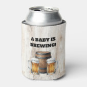 Baby is Brewing Rustic Co-Ed Shower Can Cooler Dosenkühler (Kanne Vorderseite)