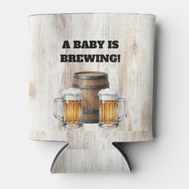 Baby is Brewing Rustic Co-Ed Shower Can Cooler Dosenkühler