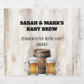 Baby is Brewing Rustic Custom Beer Bottle Label Bierflaschenetikett (Einzelnes Label)