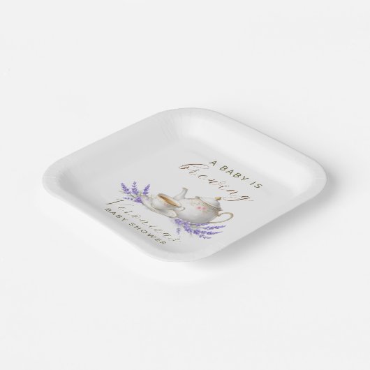 Baby is Brewing Tea Party Pappteller (Gewinkelt)