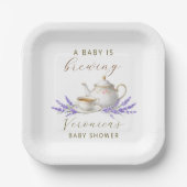 Baby is Brewing Tea Party  Pappteller (Vorderseite)
