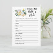 Baby Is Brewing Who can finish Daddy's phrase card Einladung (Stehend Vorderseite)