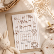 Baby ist am Brauen Handgezeichnete Kaffee-Baby-Par