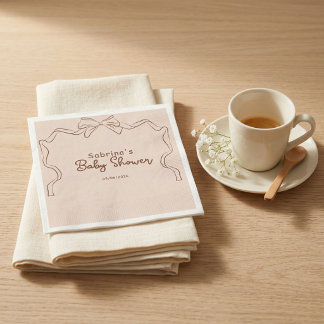 Baby ist am Brauen Handgezeichnete Kaffee-Baby-Par Serviette