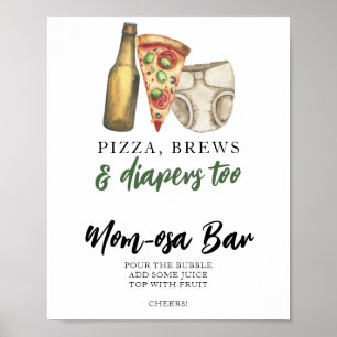 Baby ist auf dem Weg Baby Shower Momosa Bar Poster