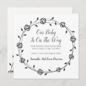 Baby ist auf dem Weg Blume Buds Wreath Schwangersc Ankündigung (Vorne/Hinten)