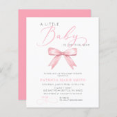 Baby ist auf der WAY Pink Bow Girl Babydusche (Vorne/Hinten)