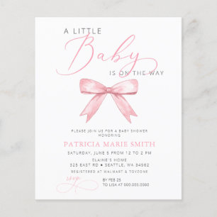 Baby ist auf der WAY Pink Bow Girl Babydusche