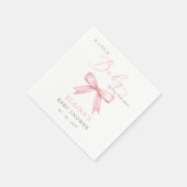 Baby ist auf der WAY Pink Bow Girl Babydusche Serviette (Ecke)