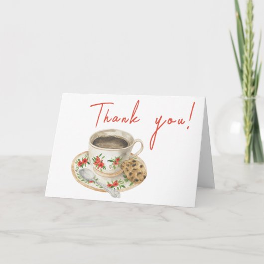 Baby ist Break Coffee Vielen Dank Dankeskarte (Vorderseite)