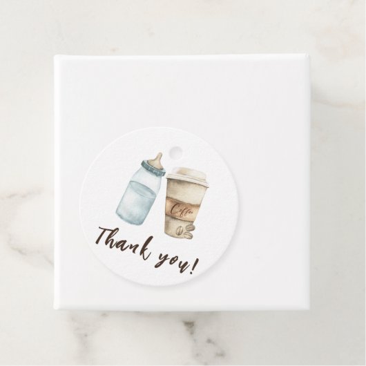 Baby ist Break Flasche Kaffee Danke Geschenkanhänger (Beispiel)