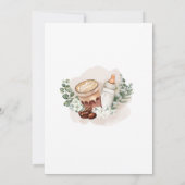 Baby ist das Brewing Greenery Coffee Baby Shower Einladung (Rückseite)