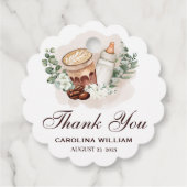 Baby ist das Brewing Greenery Coffee Baby Shower Geschenkanhänger (Rückseite)