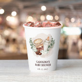 Baby ist das Brewing Greenery Coffee Baby Shower Pappbecher