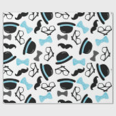 Baby ist es ein Jungen-blauer Schnurrbart-kleiner Geschenkpapier (Flach)