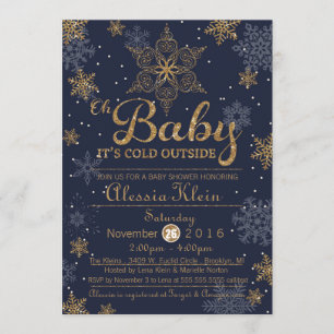 Baby ist es kalte Außenseite, blauer Junge Einladung