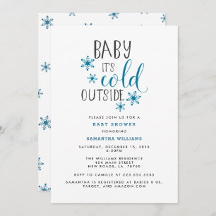 Baby ist es kalte äußere WeihnachtsBabyparty Einladung