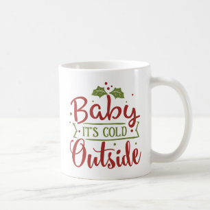 Baby ist es kaltes äußeres Weihnachten   Kaffeetasse